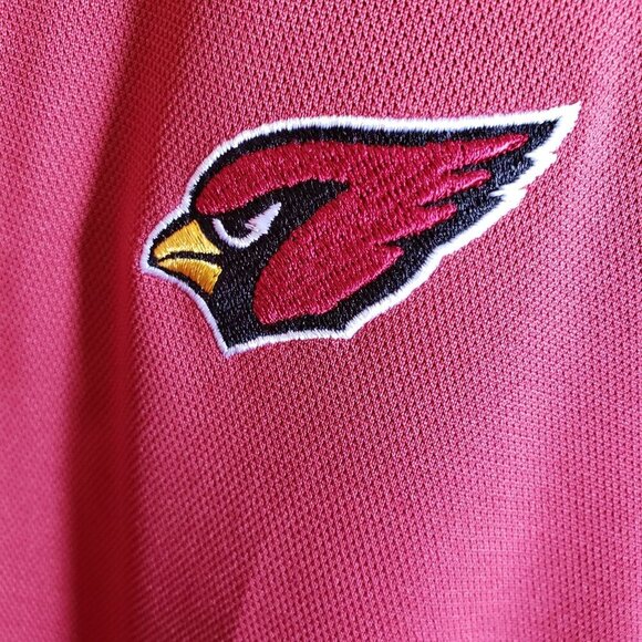 Reebok NFL Colorblock Polo Shirt Arizona Cardinals Embroidered Black/Red Men's M - Picture 5 of 12